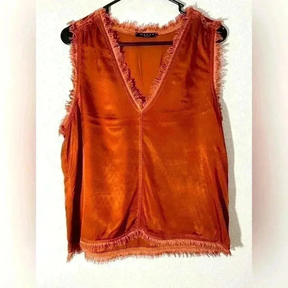 Maven West Shiny Copper Fray Top Womens Size Small - Picture 1 of 7
